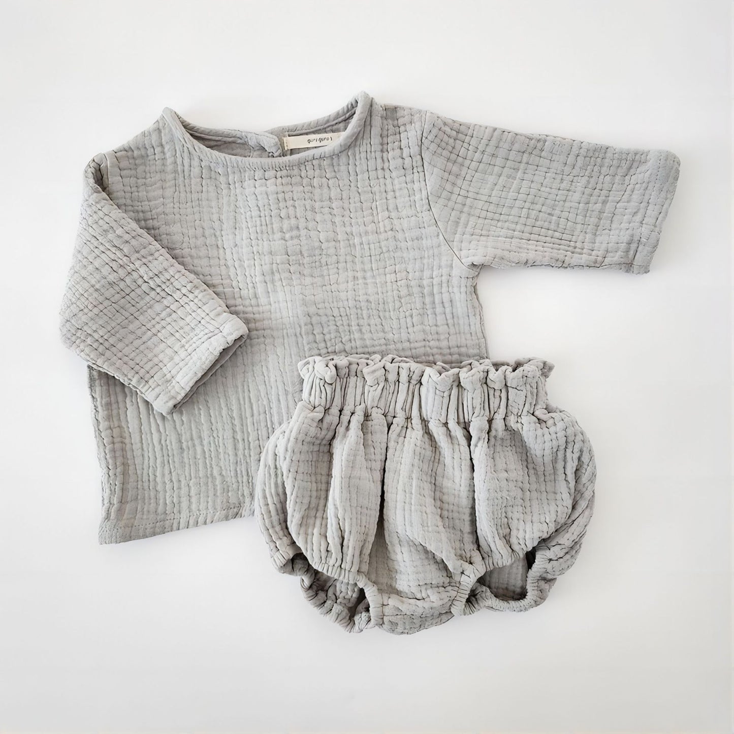 Oluuu. Neutrales Neugeborenes Baby Langarm Cardigan Shirt mit Shorts aus dünnem Baumwollgarn für Jungen und Mädchen