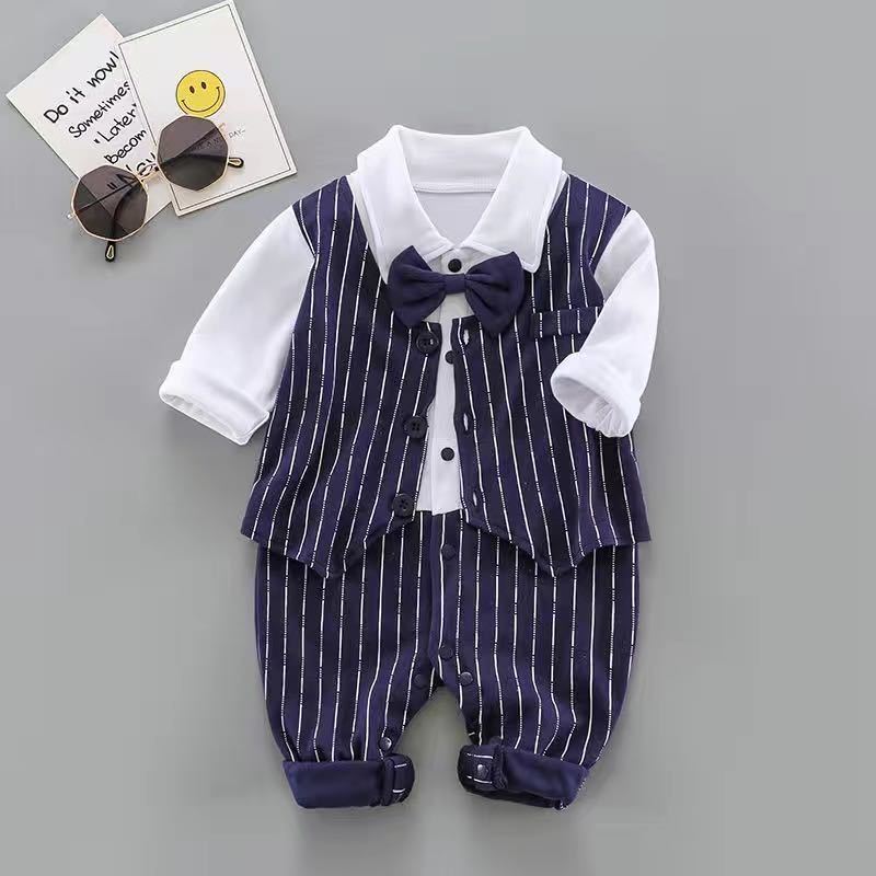 Oluuu. Frühling und Herbst Baby Einteiler – Langarm Romper im Gentleman-Stil für Jungen und Mädchen