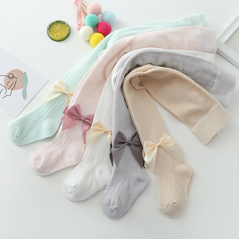 Oluuu. Kinder-Strumpfhose mit Mesh und großer Schleife – Stylisch und bequem für kleine Mädchen