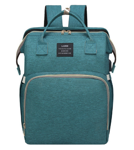 Oluuu. Faltbares Babybett & Mode Rucksack – Große Kapazität, Doppel-Schulter Papa-Rucksack