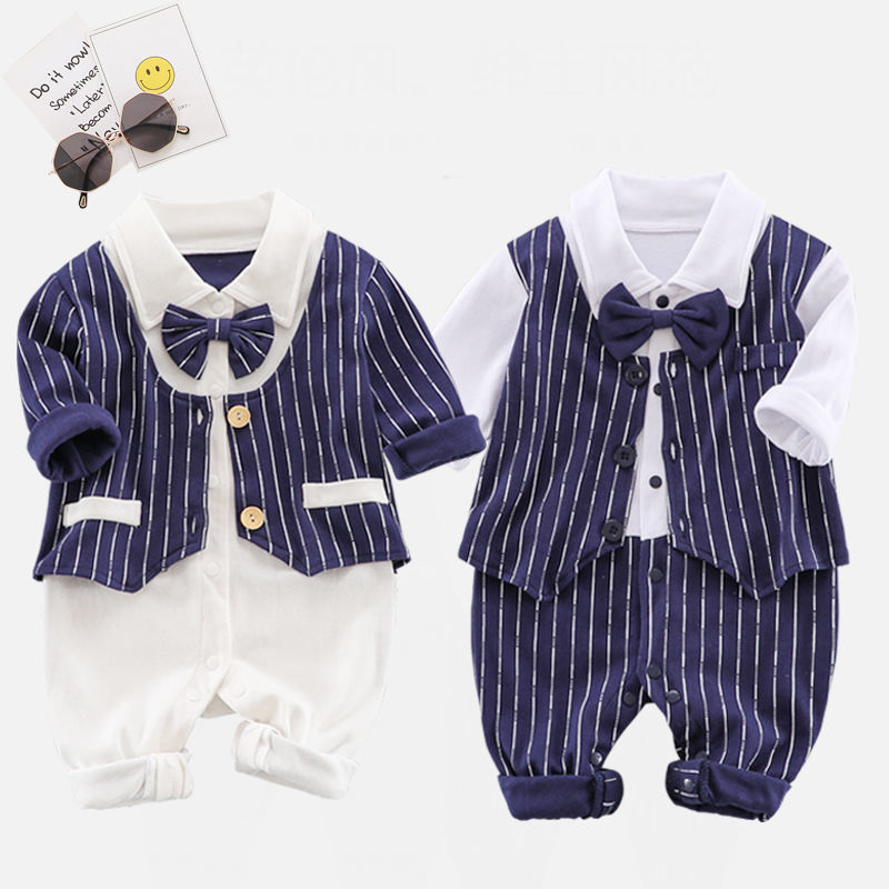 Oluuu. Frühling und Herbst Baby Einteiler – Langarm Romper im Gentleman-Stil für Jungen und Mädchen