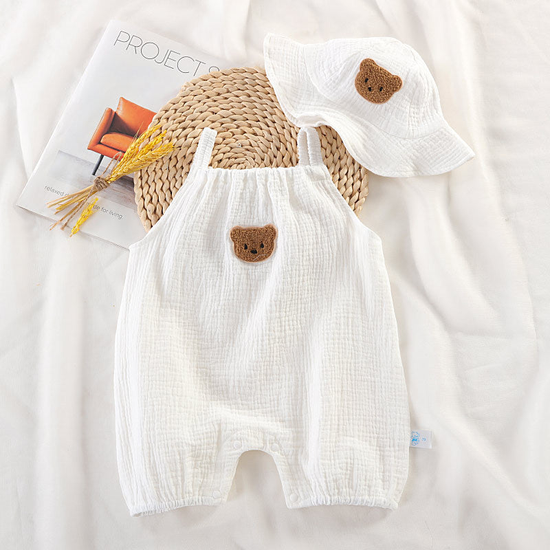 Oluuu. Sommerbekleidung Süßer Baby Einteiler mit Trägern, Unisex, Krabbelanzug für Jungen und Mädchen
