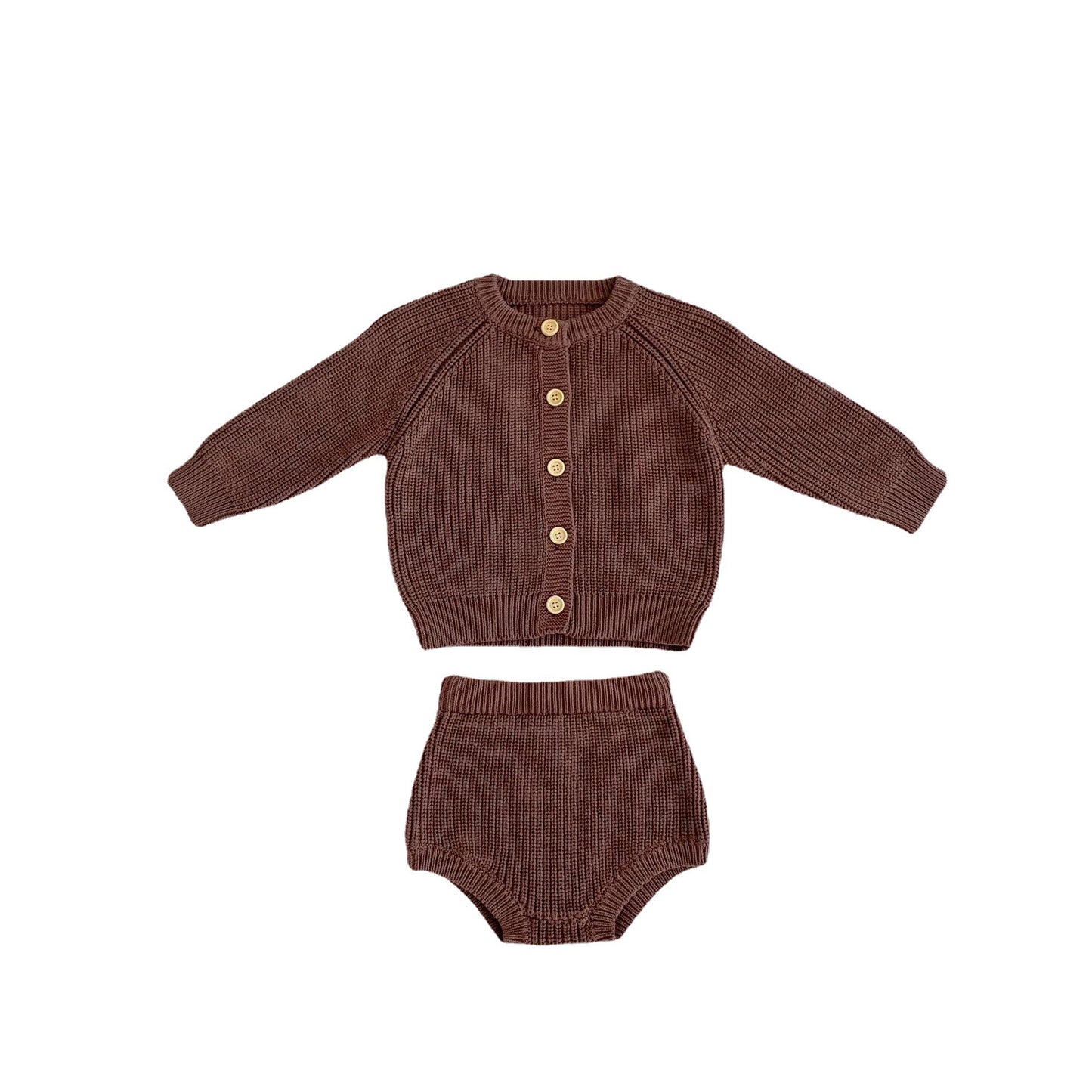 Oluuu. Baby Baumwollgarn Unterhosen und Cardigan – Zwei-Teiler Set
