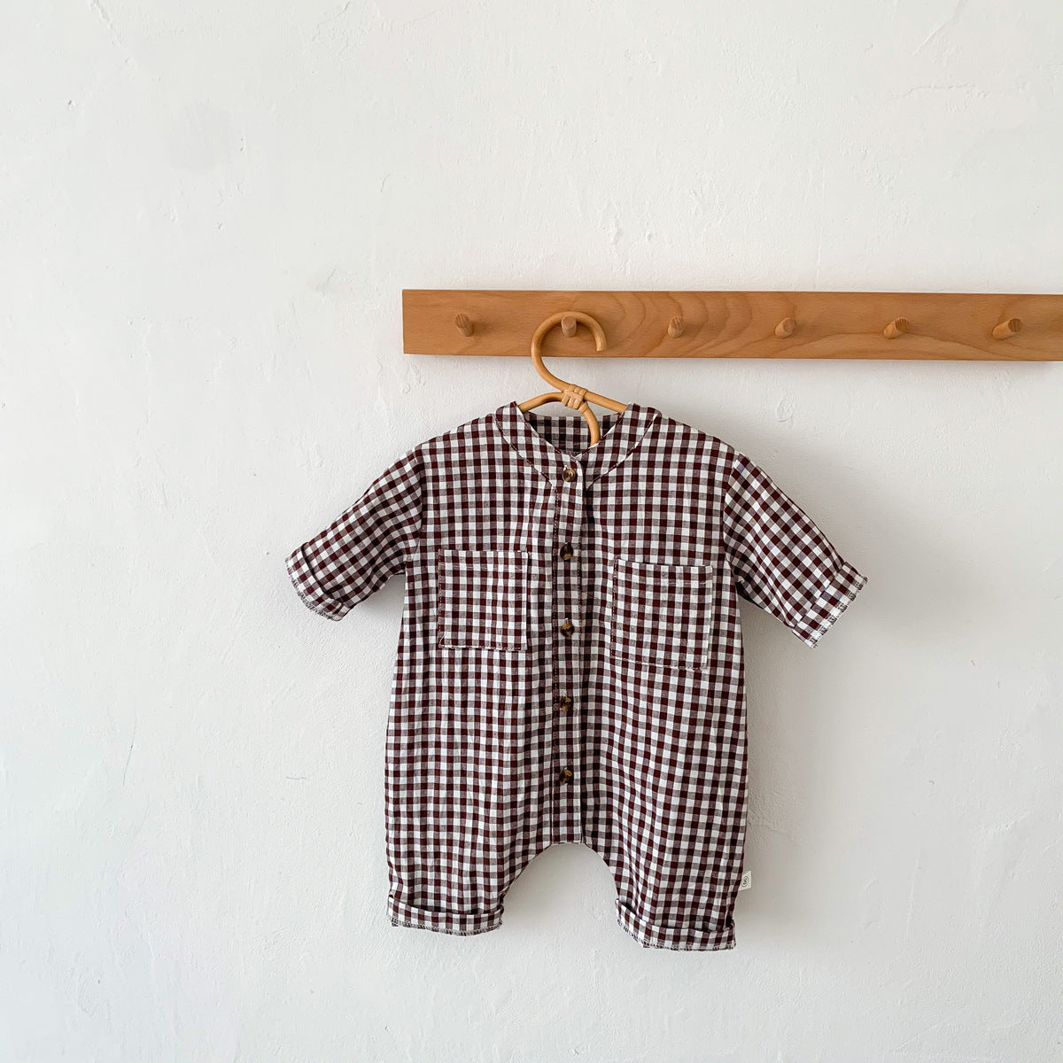 Oluuu. Baby Jumpsuit für Frühling und Herbst – Langarm Romper für Jungen und Mädchen mit Karokardigan