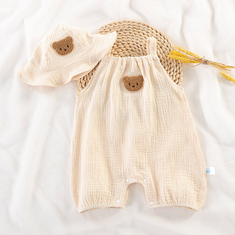 Oluuu. Sommerbekleidung Süßer Baby Einteiler mit Trägern, Unisex, Krabbelanzug für Jungen und Mädchen