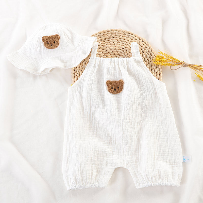 Oluuu. Sommerbekleidung Süßer Baby Einteiler mit Trägern, Unisex, Krabbelanzug für Jungen und Mädchen