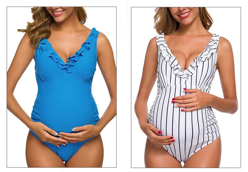 Oluuu. Schwangerschaft Einteiliges Bikini Set für werdende Mütter
