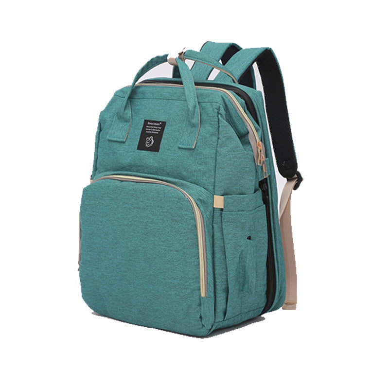 Oluuu. Faltbares Babybett & Mode Rucksack – Große Kapazität, Doppel-Schulter Papa-Rucksack