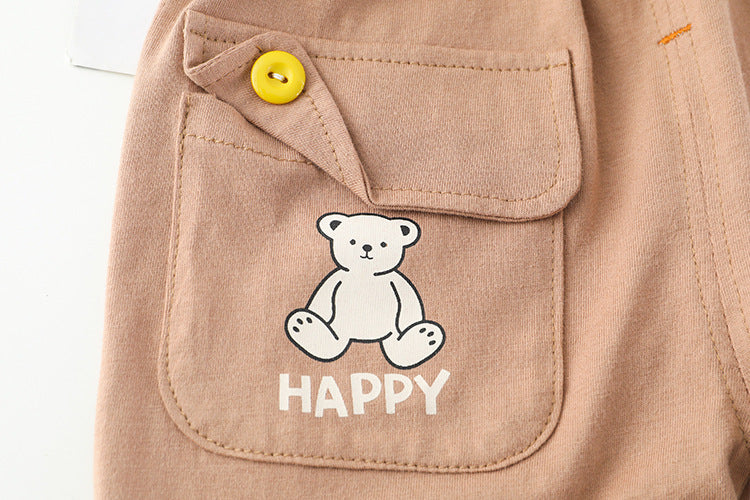Oluuu. Kurzärmeliges Cartoon Tier-Set – Zweiteiliges Kinder-Outfit im Western-Stil