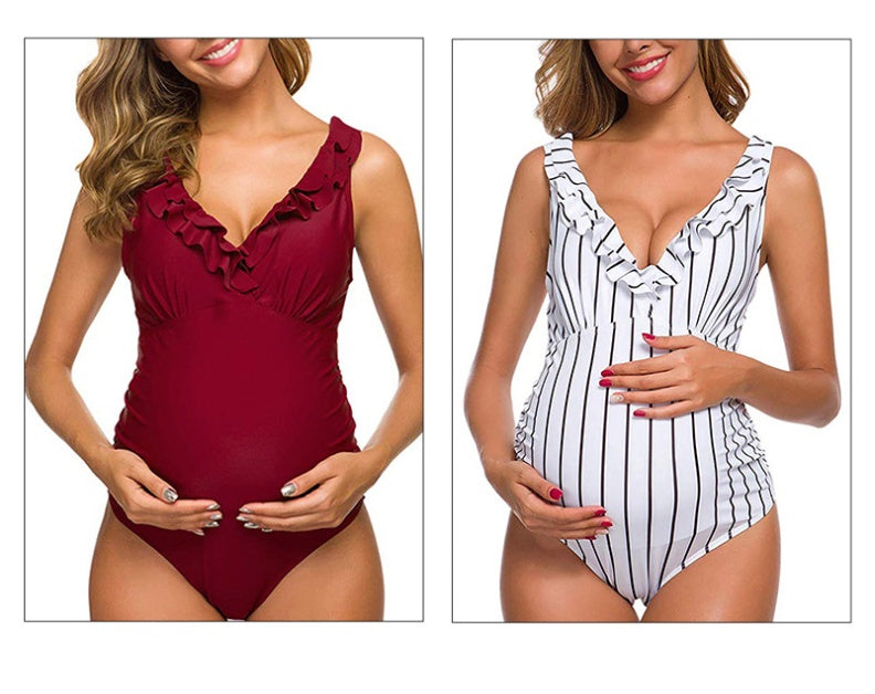 Oluuu. Schwangerschaft Einteiliges Bikini Set für werdende Mütter