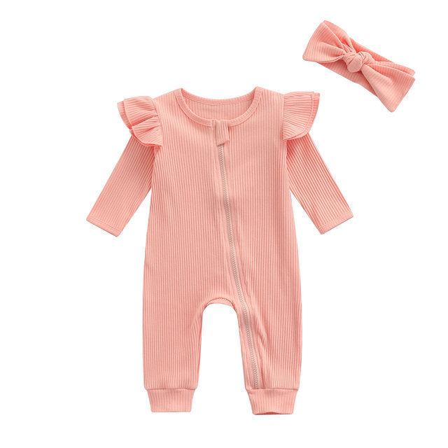 Oluuu. Neugeborene Baby Mädchen Jungen Strampler – 4 Farben, Einfarbig mit Flügeln