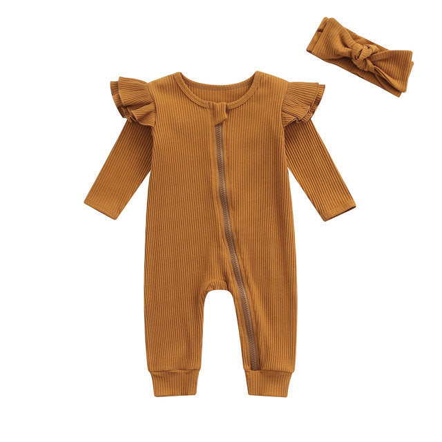 Oluuu. Neugeborene Baby Mädchen Jungen Strampler – 4 Farben, Einfarbig mit Flügeln