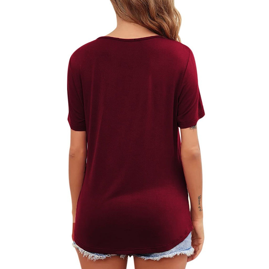 Oluuu. Schwangerschafts-Top für Stillen – Einfarbig, Rundhalsausschnitt, Kurzarm, Still- und Postpartum-T-Shirt