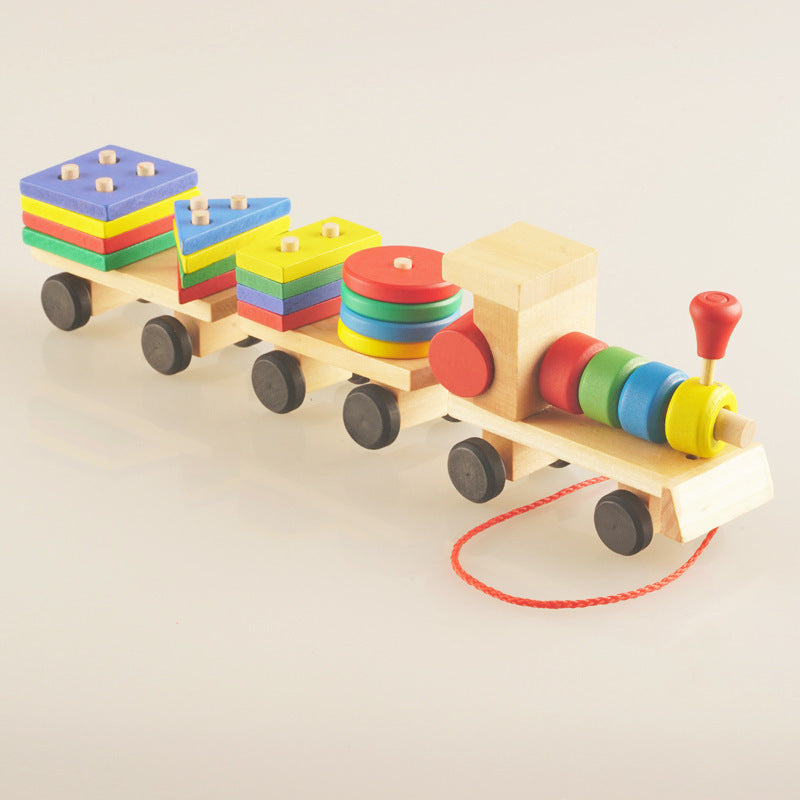 Oluuu. Holztraktor-Spielzeug mit drei Abschnitten – Intelligenz- und Lernspielzeug für Kinder