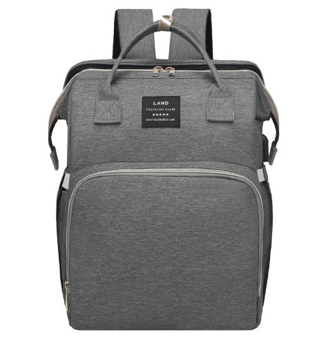 Oluuu. Faltbares Babybett & Mode Rucksack – Große Kapazität, Doppel-Schulter Papa-Rucksack