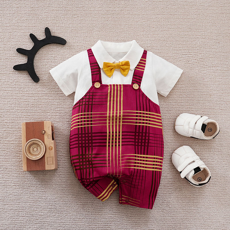 Oluuu. Sommer-Jumpsuit im Gentleman-Stil für Baby Jungen