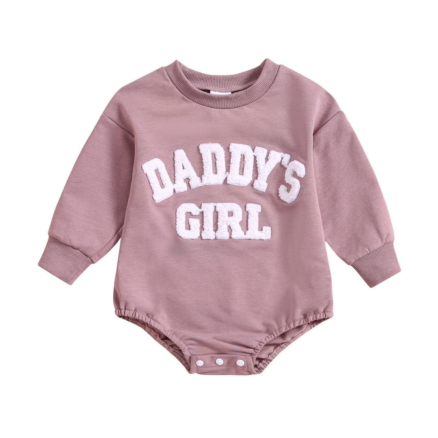 Oluuu. Jungen und Mädchen Langarm-Jumpsuit mit Rundhalsausschnitt, Buchstaben-Print und Blumen-Dreieck