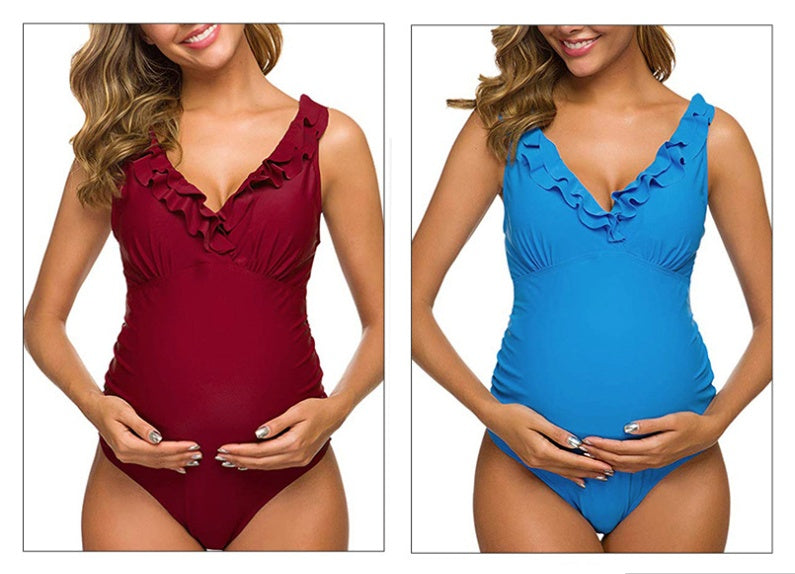 Oluuu. Schwangerschaft Einteiliges Bikini Set für werdende Mütter