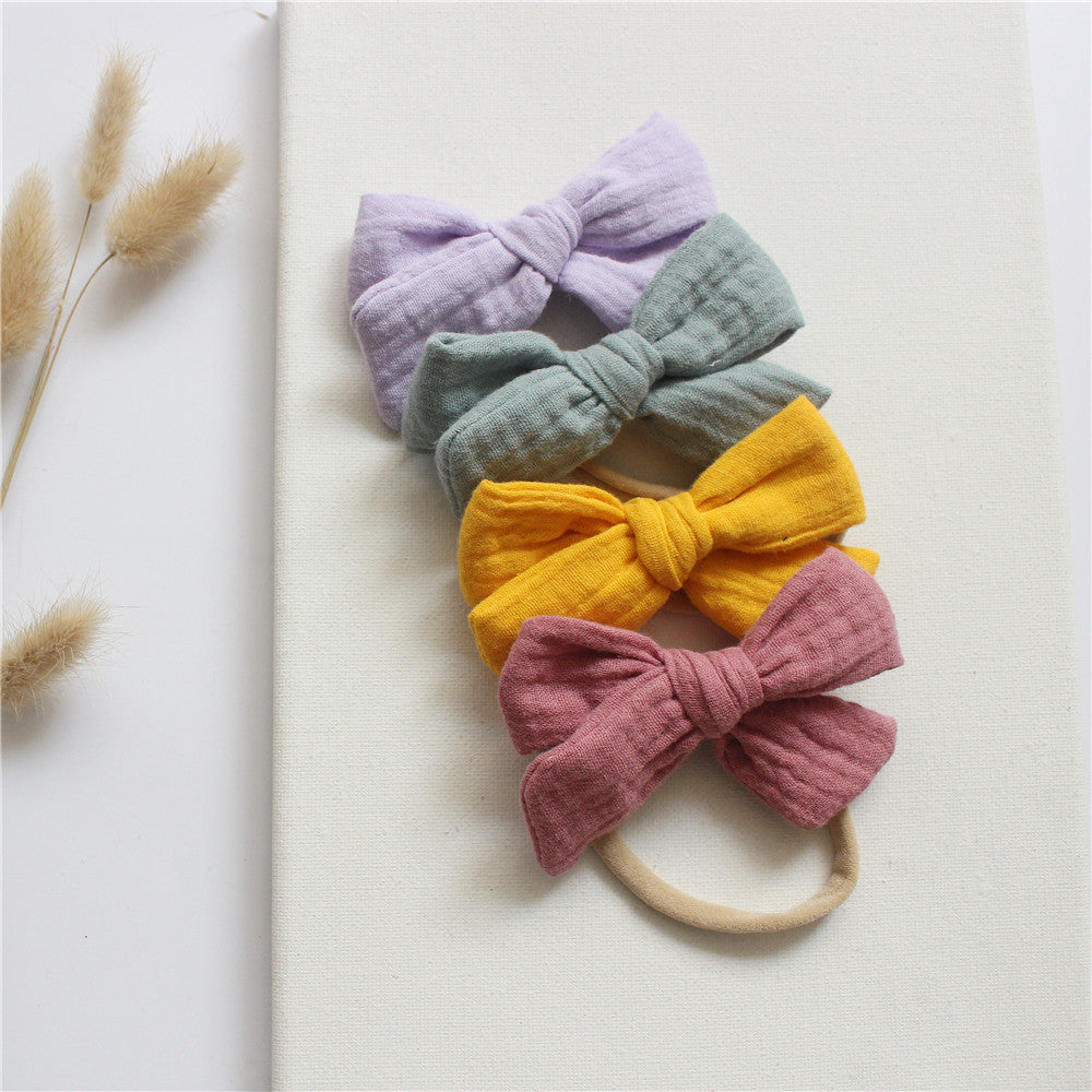Oluuu. Baby Baumwoll-Gaze Schmetterlings Krawatte Stirnband Set – Süß und Bequem für Ihr Baby