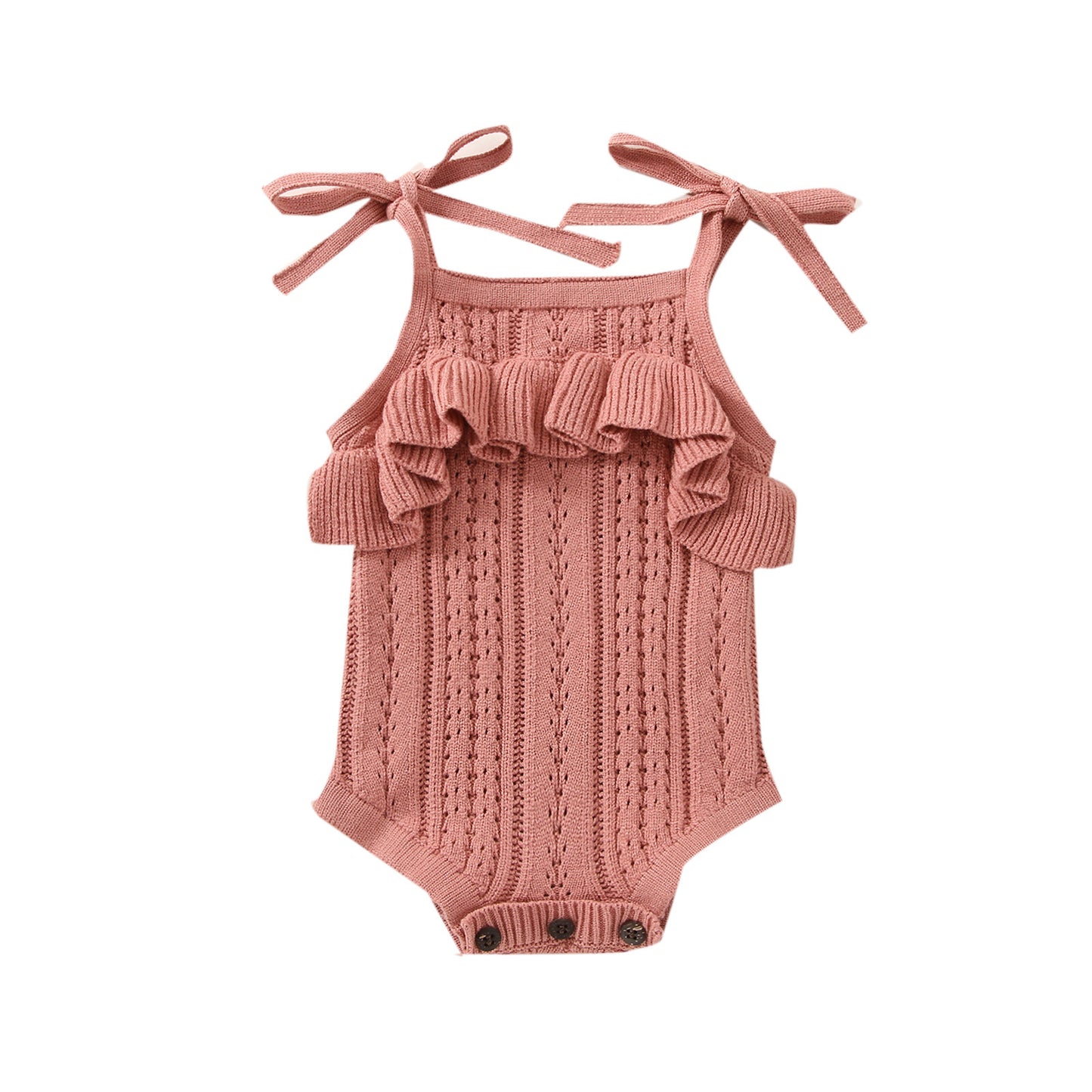 Oluuu. Baby Sling Romper aus Plüsch mit Spitze