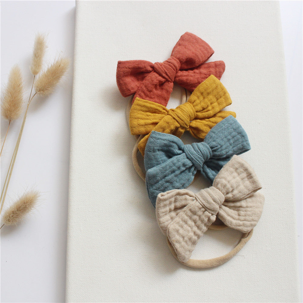Oluuu. Baby Baumwoll-Gaze Schmetterlings Krawatte Stirnband Set – Süß und Bequem für Ihr Baby