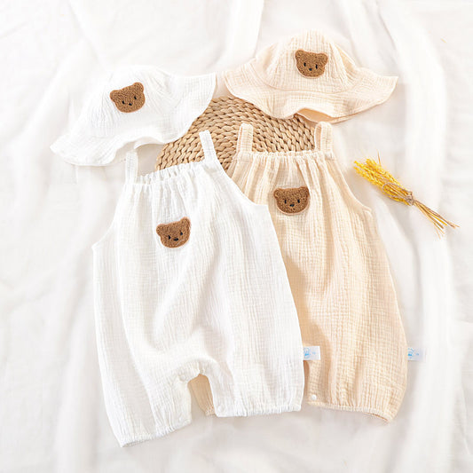 Oluuu. Sommerbekleidung Süßer Baby Einteiler mit Trägern, Unisex, Krabbelanzug für Jungen und Mädchen