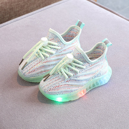 Oluuu. LED-Licht Fly-Knit Sneakers – Atmungsaktive, Bequeme Casual-Schuhe mit weicher Sohle