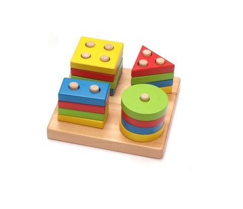 Oluuu. Holzpuzzle für Babys – Geometrisches Formen-Matching Spielzeug zur Förderung der Intelligenz von Kindern