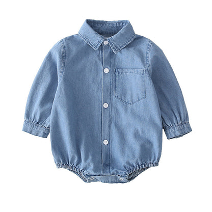 Oluuu. Mädchen Baby Jeans – Triangularer Kletteranzug
