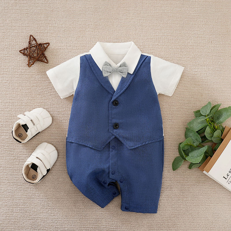 Oluuu. Sommer-Jumpsuit im Gentleman-Stil für Baby Jungen