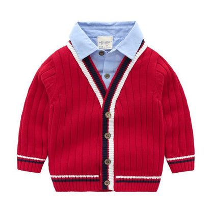 Oluuu. Baby Jungen Strick-Sweater im 2-Teiler-Stil