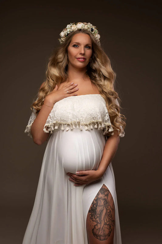 Oluuu. Tassel Schwangerschafts-Fotografie-Kleid – Eleganz und Stil für unvergessliche Erinnerungen