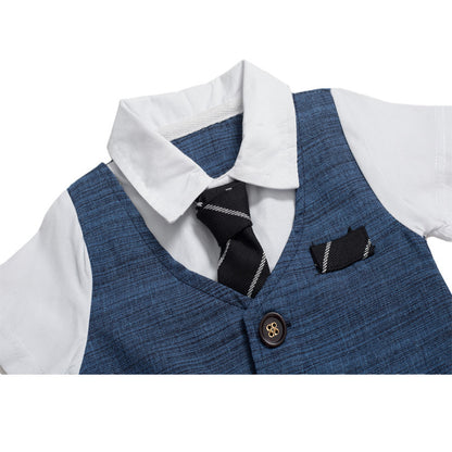 Oluuu. Sommer Baby Jungen Strampler – Gentleman Style für stilvolle Kleinen