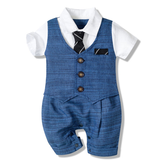 Oluuu. Sommer Baby Jungen Strampler – Gentleman Style für stilvolle Kleinen