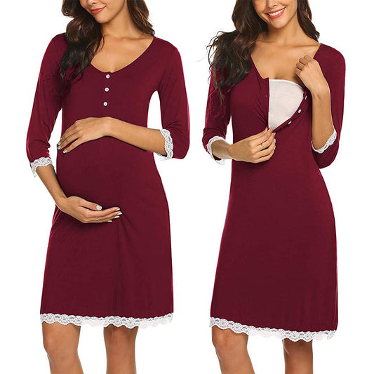 Oluuu. Stillkleid für Schwangere mit fünfteiligen Ärmeln