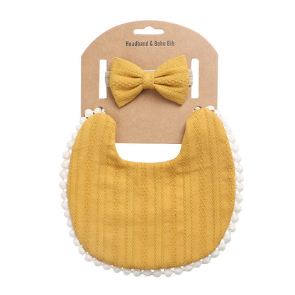 Oluuu. Linen-Baumwoll-Lätzchen – Einfarbiges Druck-Design, doppelseitiges Baby Speichelschutz-Lätzchen