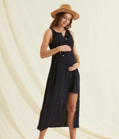 Oluuu. Polka-Dot-Kleid für werdende Mütter