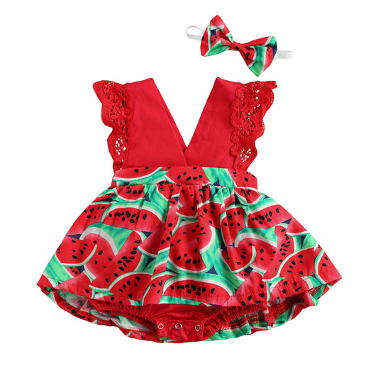 Oluuu. Neugeborenes Baby Rüschen-Sonnenblumen-Print Jumpsuit mit 2-teiligem Kopftuch – Sommerkleid für 0-24 Monate