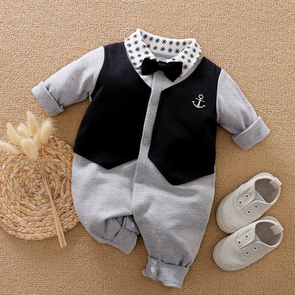Oluuu. Eleganter Gentleman Baby Strampler – Stilvolles Design für besondere Anlässe