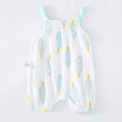 Oluuu. Baby Sling Bag mit Fart-Muster – Ärmelloser Einteiler für Babys
