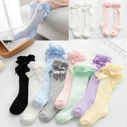 Oluuu. Kinder Baby-Strumpfhose mit Mesh und großem Schleifen-Design – Niedlich und bequem