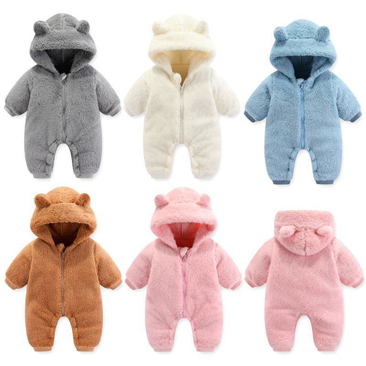 Oluuu. Kuscheliger Coral-Fleece-Baby-Overall – Wärmender Begleiter für Herbst und Winter