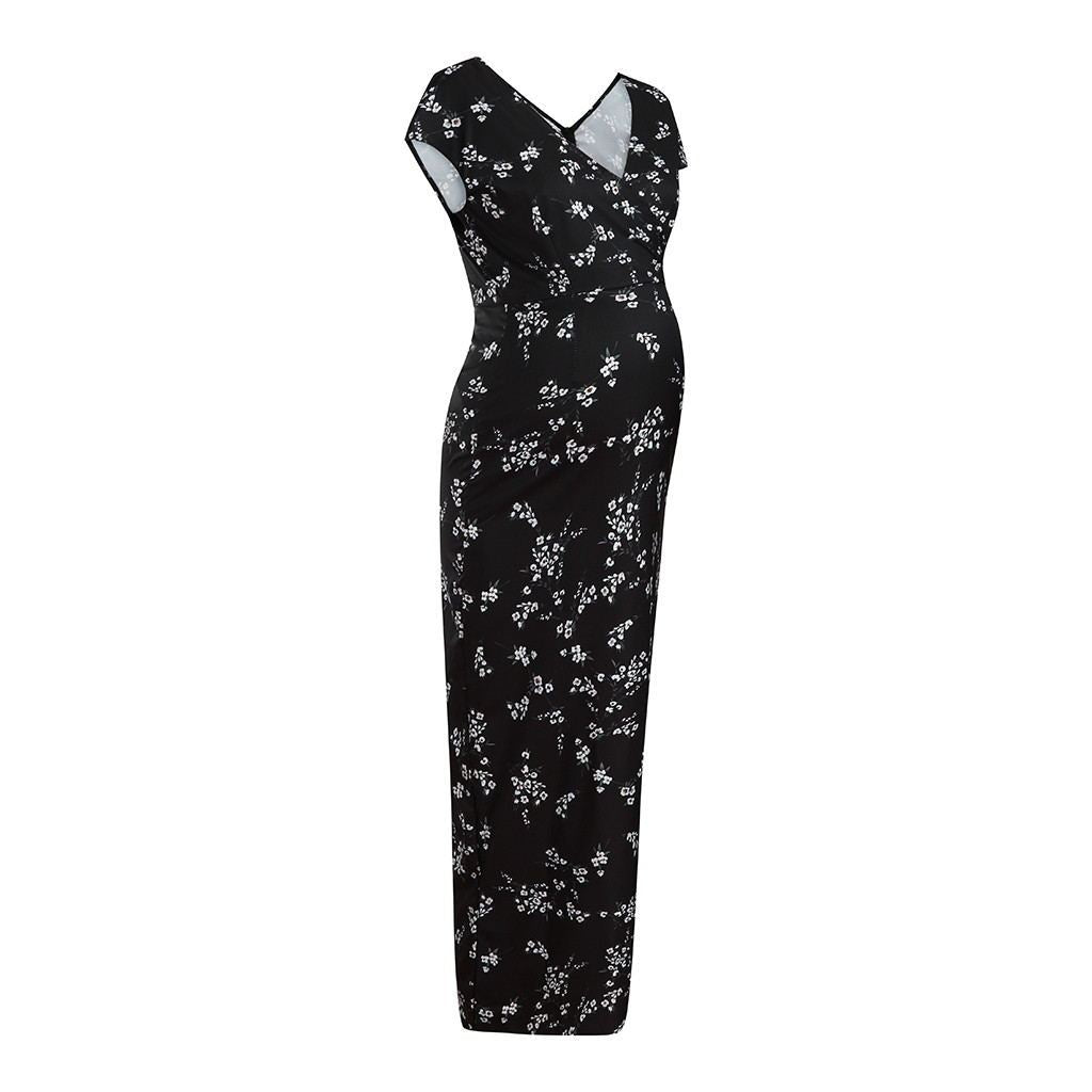 Oluuu Bedrucktes Slim-Fit Blüten-Chiffonkleid – Elegantes, Leichtes Kleid für Frauen