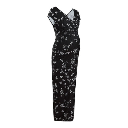 Oluuu Bedrucktes Slim-Fit Blüten-Chiffonkleid – Elegantes, Leichtes Kleid für Frauen