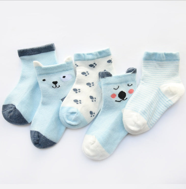 Oluuu. Kinder-Socken Set (5 Paar) – Atmungsaktive Baumwoll-Socken für Jungen und Mädchen im Sommer