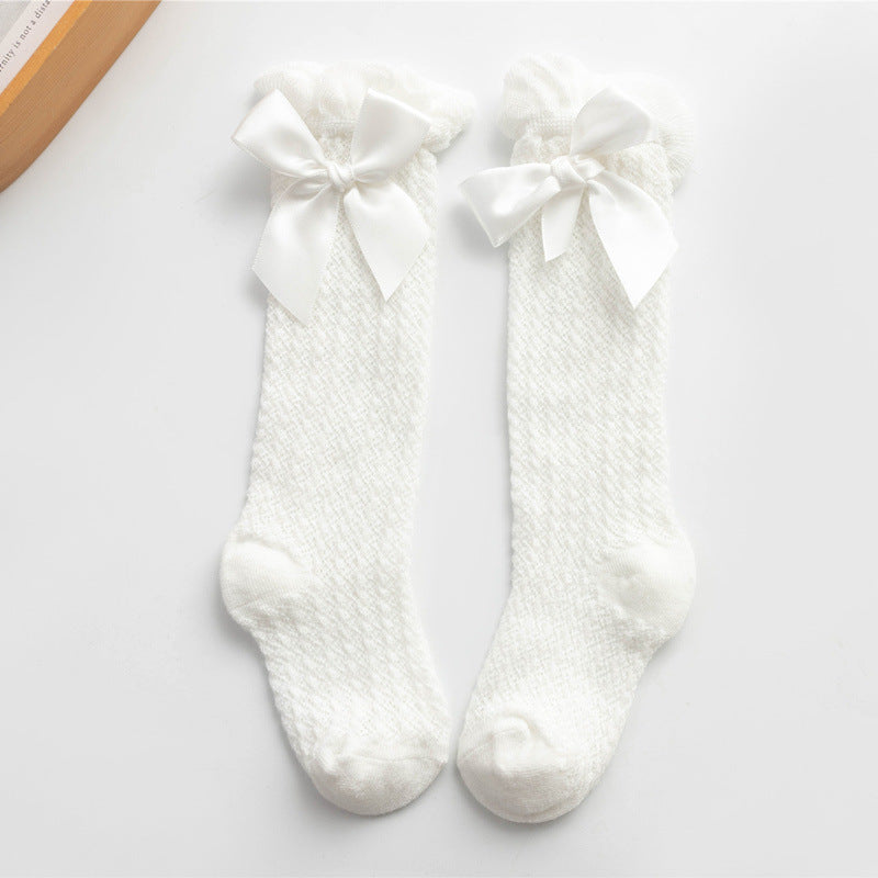 Oluuu. Kinder Baby-Strumpfhose mit Mesh und großem Schleifen-Design – Niedlich und bequem