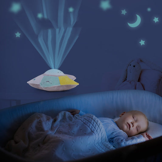 Oluuu. Sternenhimmel LED-Projektorlampe – Drehende Mond- und Sternenprojektion für Kinder & Babys