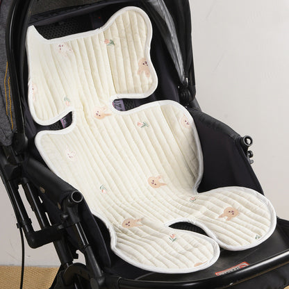 Oluuu. Babywagen-Sitzkissen aus dünnem, atmungsaktivem Baumwollstoff – Mit feiner Stickerei