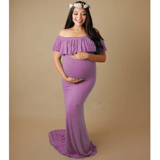 Oluuu. Maternity Dress mit Rüschenkragen aus mercerisierter Baumwolle