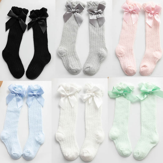 Oluuu. Kinder Baby-Strumpfhose mit Mesh und großem Schleifen-Design – Niedlich und bequem